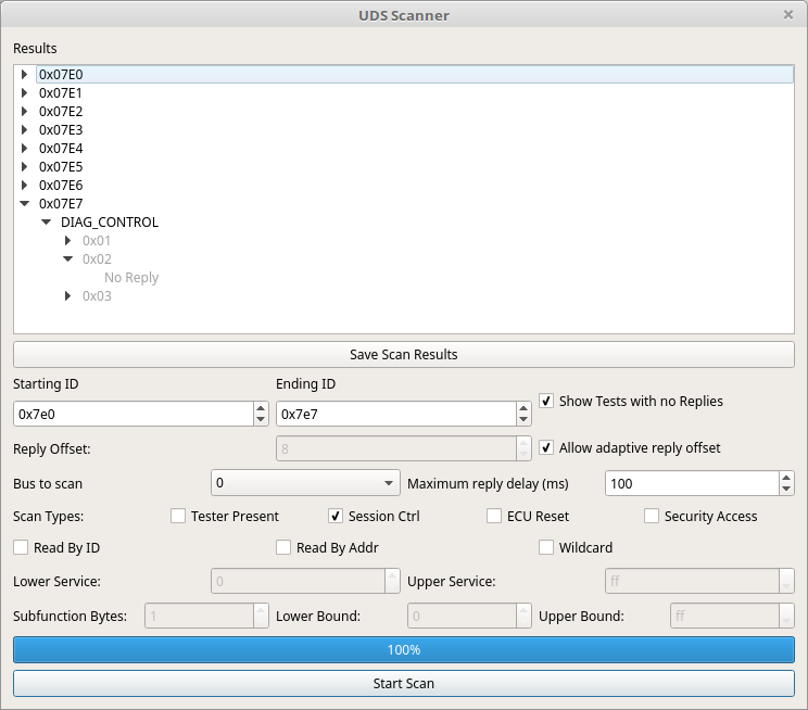 UDS Scan Window