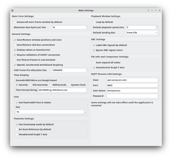 Preference Window